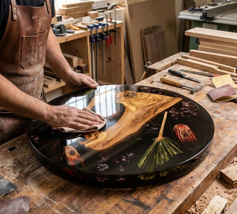 Epoxidový stôl detail